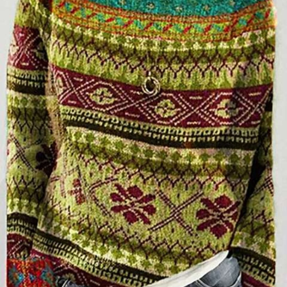 Colorful Patterned Women's Sweater